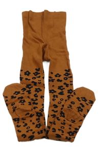 Rezavé punčocháče s flíčky H&M