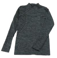 Šedo-černé melírované spodní funkční triko s logem kipsta