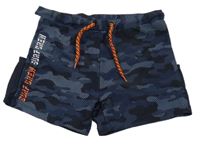 Tmavomodré army nohavičkové plavky s nápisem WE