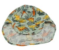 Khaki plážová kšiltovka s dinosaury Pusblu