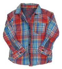 Červeno-modro-bílá kostkovaná košile Next