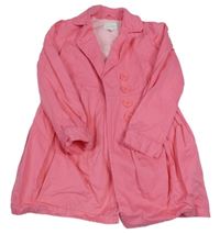 Růžový plátěný jarní kabát Next