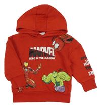 Červená mikina s Avengers a kapucí Primark