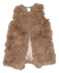 Starorůžová kožešinová dlouhá podšitá vesta Primark