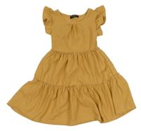 Medové šaty s volánky Tessentials