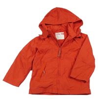 Červená šusťáková jarní bunda s kapucí 