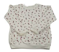 Bílá květovaná mikina s volánky Matalan