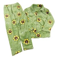 Zelené chlupaté pyžamo s medvědy Shein