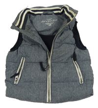 Tmavomodrá melírovaná šusťáková zateplená vesta H&M