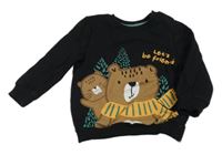 Černá mikina s medvědy