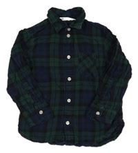 Tmavomodro-zelená kostkovaná košile H&M
