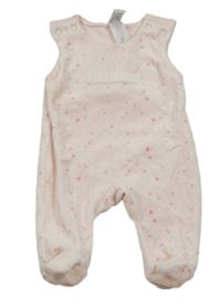 Světlerůžové puntíkaté sametové dupačky C&A