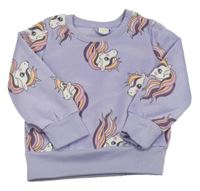 Lila mikina s jednorožci 