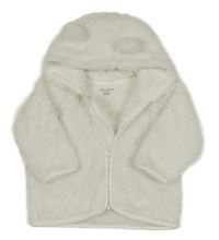 Bílá chlupatá propínací mikina s kapucí Primark