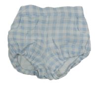 Světelmodro-bílé kostkované mušelínové kraťasy 