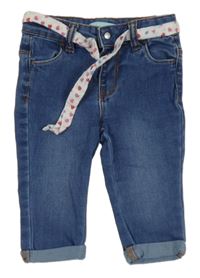 Modré skinny rifle s páskem Obaibi