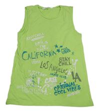 Světlzelené tílko s nápisem H&M