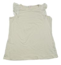 Smetanový top s volánky Hema