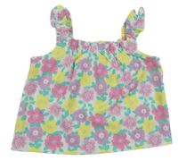 Bílo-barevný květovaný crop top Matalan