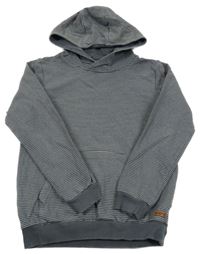 Šedo-bílá pruhovaná mikina s kapucí Jako-o