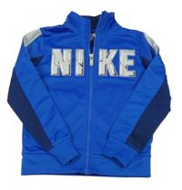 Kobaltově modro-tmavomodrá propínací sportovní mikina s logem Nike 