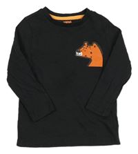 Antracitové triko s leopardem F&F