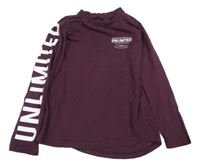 Vínové triko s nápisy George 