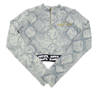 Šedo-bílé vzorované sportovní crop triko s logem River Island 