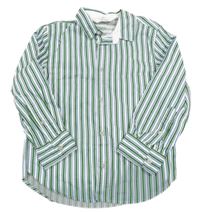 Bílo-zeleno-modrá pruhovaná košile H&M