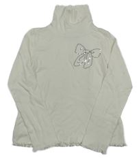 Bílé triko s mašličkou a rolákem Tom Tailor 