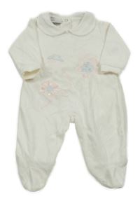 Bílý sametový overal s výšivkami Lavette 