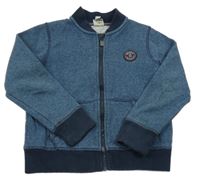 Tmavomodrá melírovaná propínací mikina s nápisem Bench