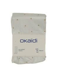 Nové - Bílé puntíkované silonky Okaidi 