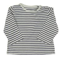 Tmavomodro-bílé pruhované triko Manguun 