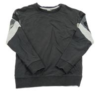 Tmavošedo-vzorovaná mikina 