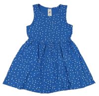 Modré puntíkované bavlněné šaty C&A