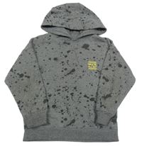 Šedá vzorovaná mikina s nápisem a kapucí Primark