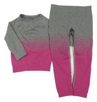 2set - Šedo-růžové spodní funkční triko + legíny Lupilu