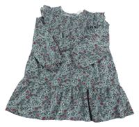 Modrošedé květované lehké šaty Primark