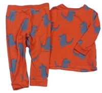 Červené pyžamo s dinosaury M&S