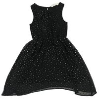 Černé šifonové šaty s hvězdičkami zn. H&M