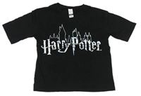 Černé crop tričko s nápisem - Harry Potter C&A