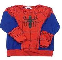 Červeno-safírová mikina s pavoukem - Spider-man H&M