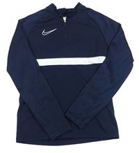 Tmavomodro-bílá funkční sportovní mikina s logem Nike 
