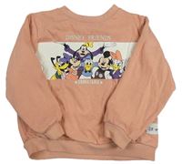 Světleskořicovo-bílá mikina s Minnie a Mickey s kamarády H&M