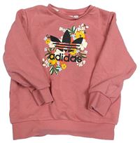 Starorůžová mikina s květy Adidas