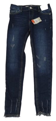 Nové - tmavomodré skinny teplákové rifle s prošoupáním Denim Co.