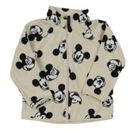 Světlebéžová melírovaná fleecová propínací mikina s Mickey H&M