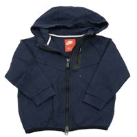 Tmavomodrá melírovaná tech fleece mikina s kapucí Nike