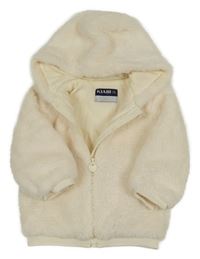 Smetanový huňatý podšitý bomber s kapucí KIABI